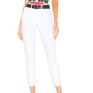GRLFRND High-Rise Skinny White Crop Jeans